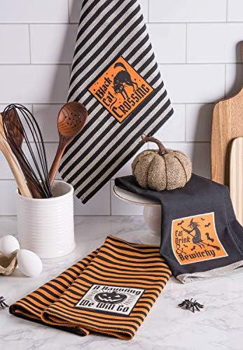 DII Happy Halloween Dishtowel Collection Embellished Cotton Kitchen Hand Towel - Image 5