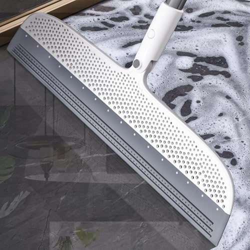 Rubber Floor Squeegee Broom for Pet Hair, 51.77" Long Handle by funest