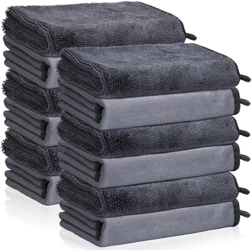 12 Pack Microfiber Car Towels by UZLUbuywithconfidence