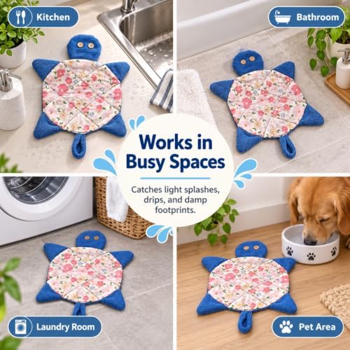 Floor Turtle Foot Mop, Washable Spill Towel, 1 Pack - Image 3
