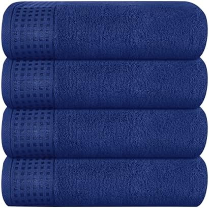 GLAMBURG Ultra Soft 4 Pack Oversized Bath Towel Set 27x54 inches, 100% Cotton by GLAMBURG