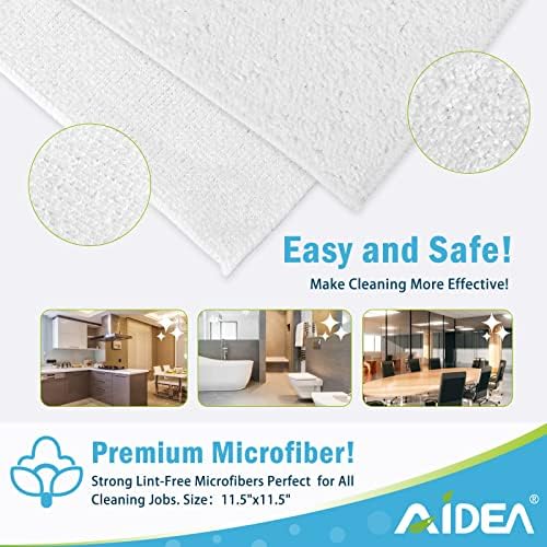 AIDEA White Microfiber Cleaning Cloth, Cleaning Rags, 11.5"×11.5" - Image 6