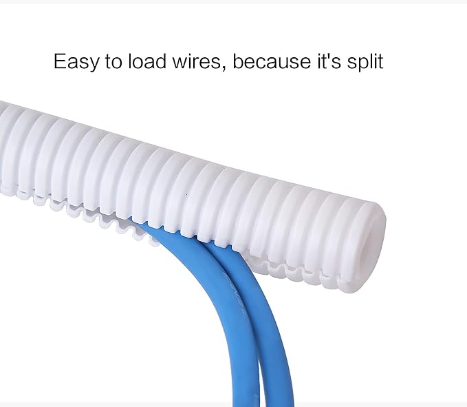 Alex Tech 25ft - 1/4 inch Split Wire Loom Tubing - White - Image 5