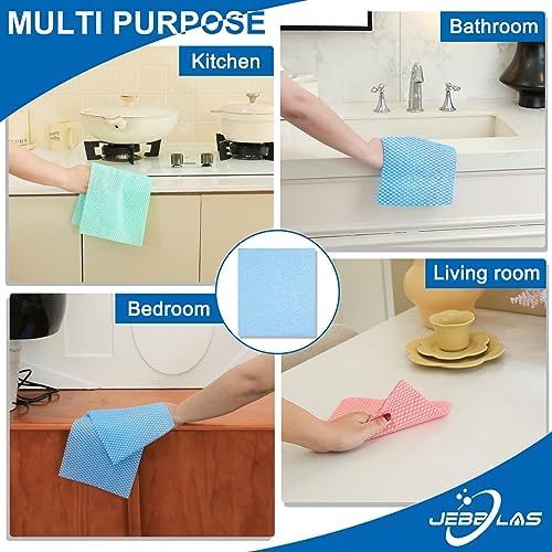 JEBBLAS Disposable Dish Towels and Cloths, Reusable Wipes - Image 3
