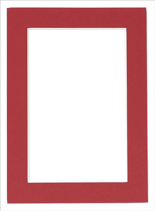 11x14 Mat for 8.5x11 Photo - Precut Deep Red Picture Matboard for Frames Measuring 11 x 14 Inches - Bevel Cut Matte to Display Art 8.5 x 11 Inches - Acid Free ONE MAT with Backing Board & Clear Bag
