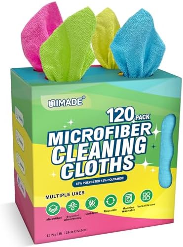 UNIMADE Microfiber Cleaning Cloth, 120 Pack Reusable Paper Towels by Unimade