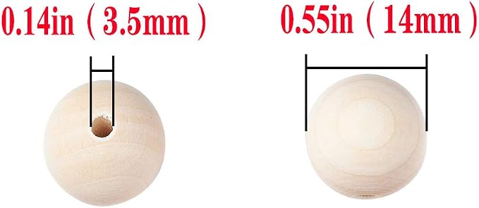 200Pcs 14mm Wood Beads Round Wooden Spacer Beads Unfinished Natural Wood Loose - Image 6