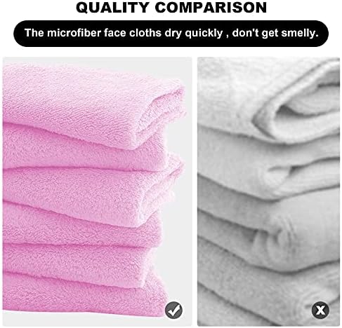 MOONQUEEN Microfiber Facial Cloths Fast Drying Washcloth 12 Pack - Image 6