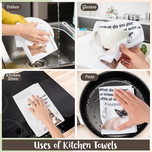 R HORSE 5Pcs Cats Kitchen Towels Set - Image 2