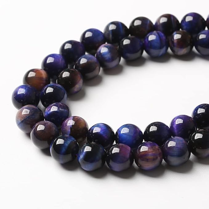 90pcs 4mm AAA Natural Tiger Eye Stone Beads Gemstone Round Spacer Loose Beads for Jewelry Making DIY Bracelet,Necklace(Galaxy Tiger Eye Stone, 4mm)