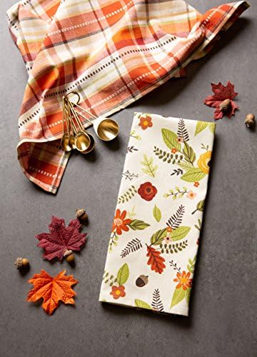 DII Fall Basics Kitchen Dishtowel Collection Printed & Plaid Fall Dish Towel Set - Image 5