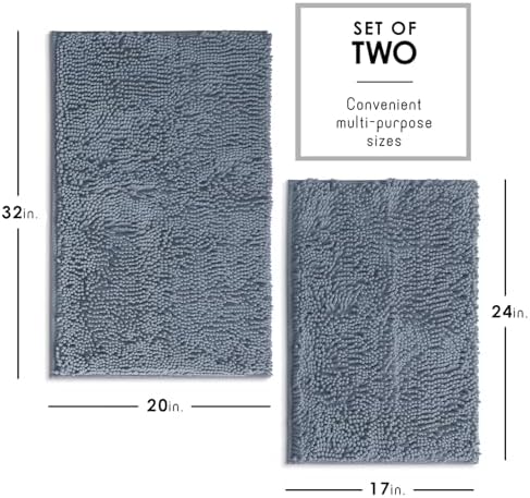 Hearth & Harbor Bathroom Rugs, Chenille Bath Mat - Image 3