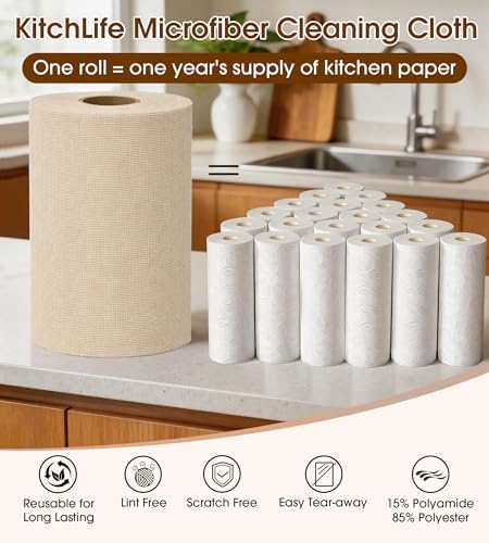 KitchLife Microfiber Cleaning Cloth Roll, 100 Pack - Image 3