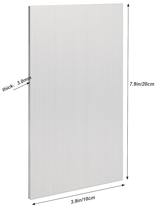 2 Pack 5052 H32 Aluminum Sheet Metal 8” x 4”x 1/8”(0.12") Flat Plain Thin Aluminum Plate Covered with Protective Film, Rectangle Metal Plate for Crafting lndustry, 3mm