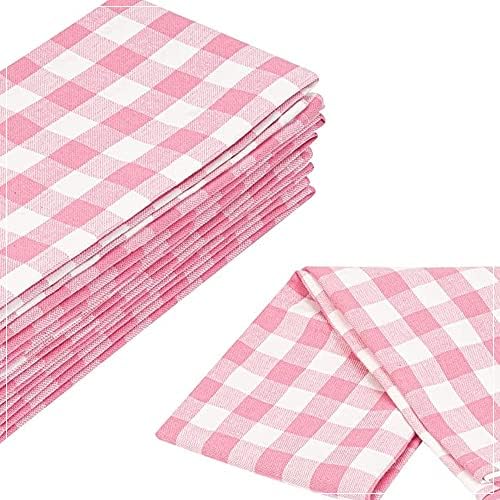 Towels Pink Classic Dish Towels Dishcloths Set Rags|Gingham Checks Pantry - Image 3