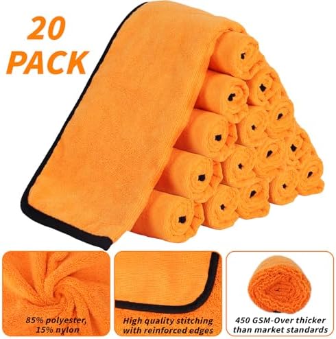 20 Pack Microfiber Car Drying Towel - Image 2