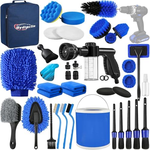 41Pcs Car Detailing Kit Detailing Brush Set Car Wash Cleaning Kit Blue by Qydipclin
