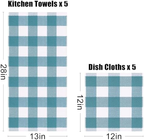 Homaxy Cotton Kitchen Towels and Dishcloths Set of 10 - Image 4