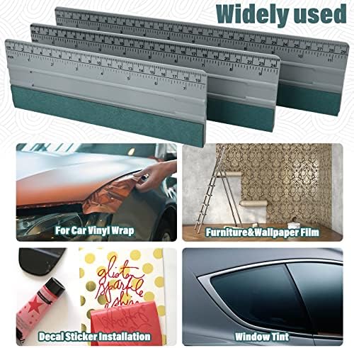 EHDIS Large Vinyl Squeegee Window Tint Tool 3PCS Big Size Felt Edge Wrap Scraper - Image 4