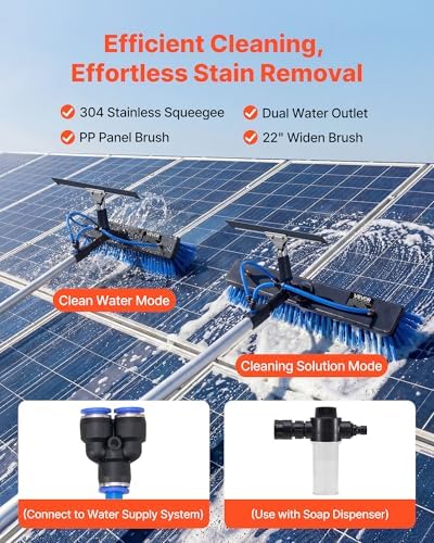 VEVOR Solar Panel Cleaning Kit, 15 ft, Water Fed Pole Kit - Image 2