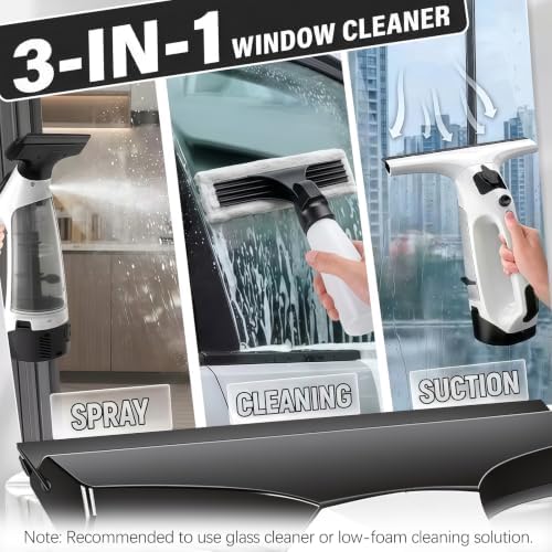 Window Vacuum Squeegee Cordless, 2000Pa Electric Window Cleaner - Image 2