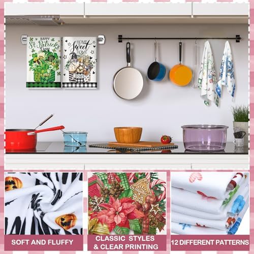 FuWeave 12 Pcs Seasonal Kitchen Towels Set - Image 3