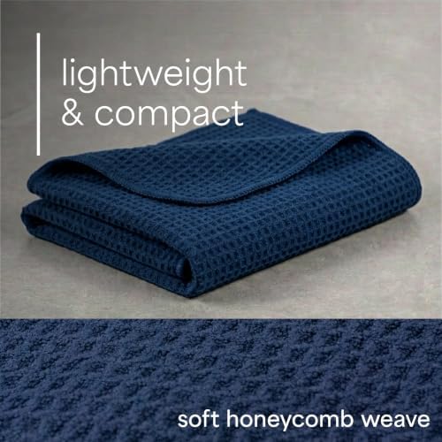 S&T INC. Microfiber Gym Towels, 3 Pack, Honeycomb Assorted Blue - Image 5