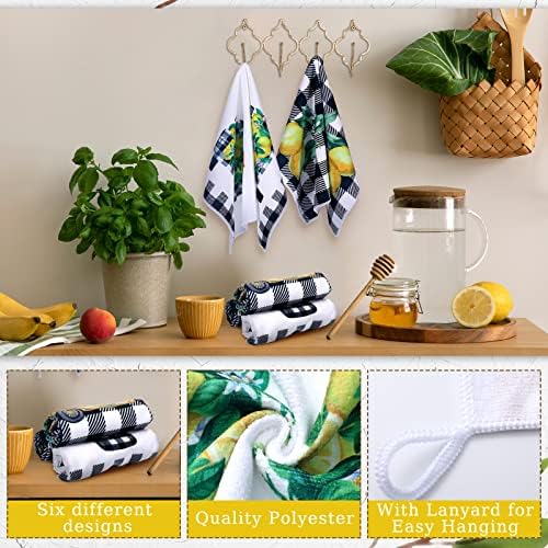 Redbaker 6 Pcs Lemon Kitchen Towels Lemonade Dish Towels - Image 3