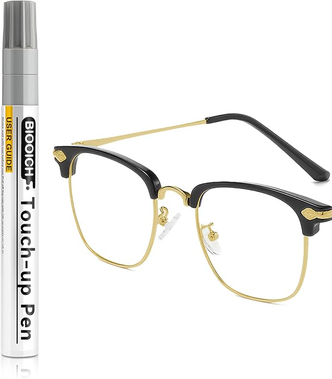 Light Gold Eyeglass Frame Touch Up Paint Pen, All-in-One Touch Up Kit by BIOOICH