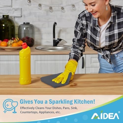AIDEA Microfiber Cleaning Cloth Grey 12PK, Microfiber Towels, 11.5×11.5" - Image 5