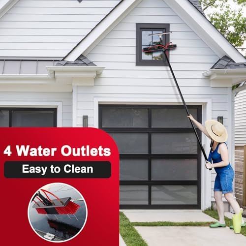 35ft Long Reach Solar Panel Cleaning Brush & Squeegee Kit, Aluminum Extendable - Image 5