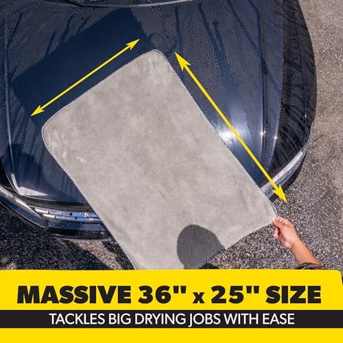 Chemical Guys, Woolly Mammoth Large Microfiber Drying Towel, 36 x 25 in - Image 3