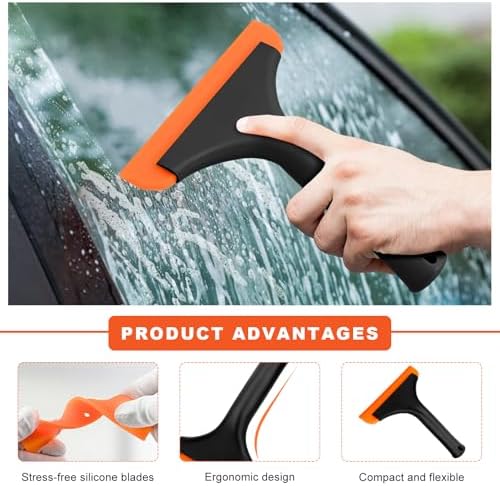 Small Silicone Window Squeegee, 5.9" Window Cleaning Tool Water Wiper - Image 3