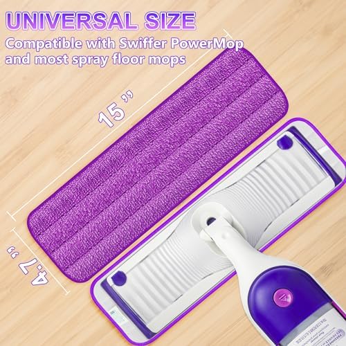 6 Pack Reusable Mop Pads for Swiffer PowerMop, Power Mop Pads 15'' Microfiber - Image 2