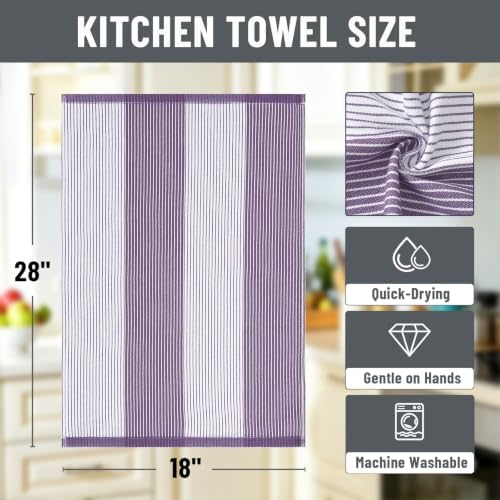Homaxy Premium 100% Cotton Kitchen Towels 18"x28", 6 Pack - Image 2