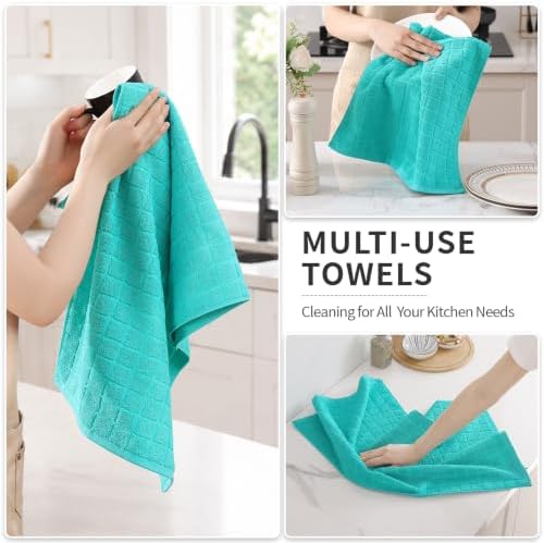 Kitinjoy Premium Cotton Check Kitchen Towels 8 Pack - Image 4