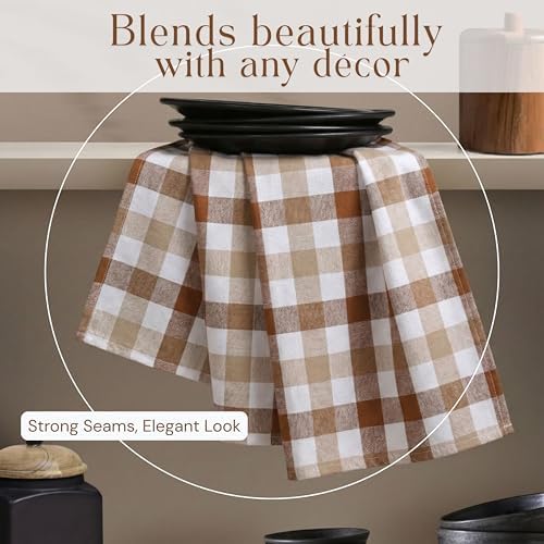 Checked Dish Towels 4 Pack, 18x26 Inches, Quick Dry Towels - Image 5