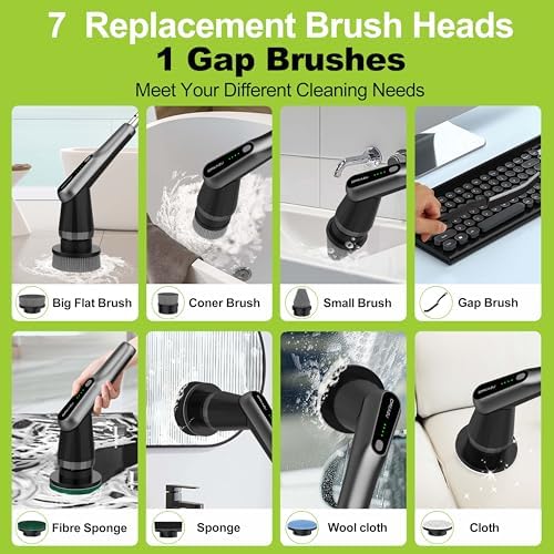 Dreazu Pro Electric Spin Scrubber, 10‑in‑1 Shower Scrubber - Image 3