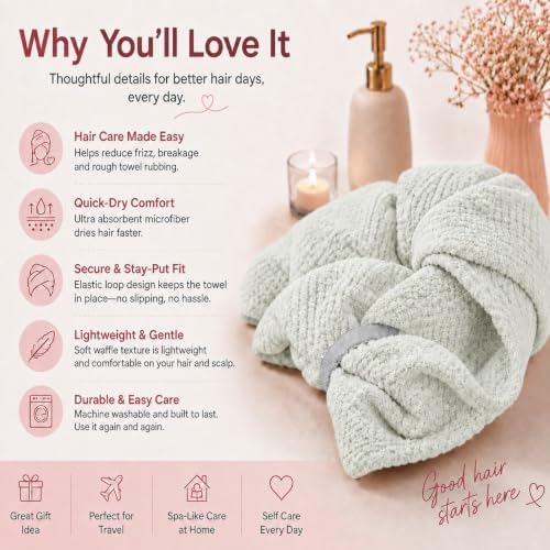 Large Microfiber Hair Wrap Towel - Image 7
