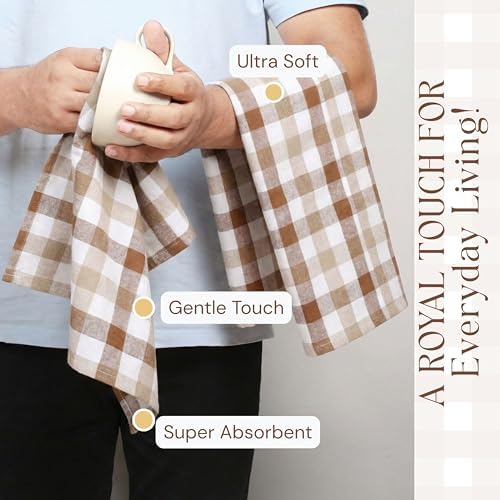 Checked Dish Towels 4 Pack, 18x26 Inches, Quick Dry Towels - Image 4