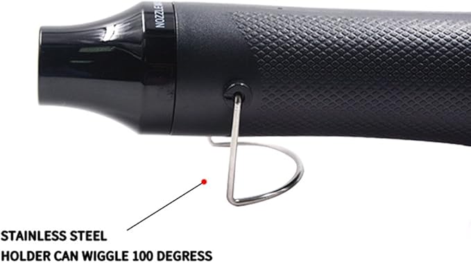 Heat Gun,mofa Hot Air Gun Tools Shrink Gun with Stand For DIY Embossing And Drying Paint Multi-Purpose Electric Heating Nozzle 300W 110V (Black,Black)
