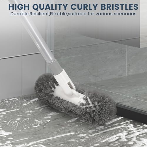 Hoklnuse Deck Brush with 51" Long Handle 360° Cylindrical Scrub Cleaner Tool - Image 4
