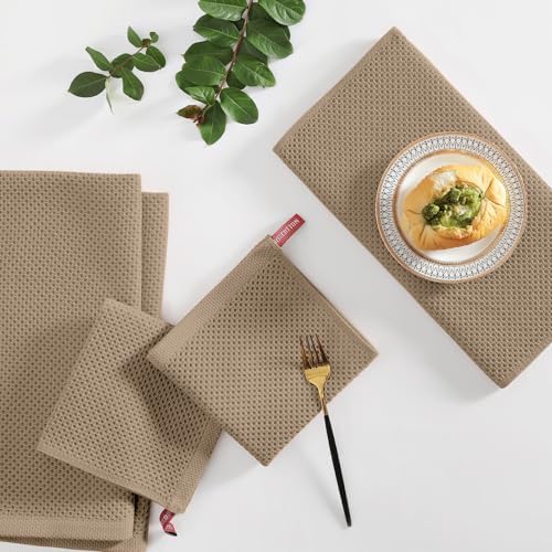 Homaxy 8 Pack 100% Cotton Kitchen Towels and Dishcloths Set - Image 6