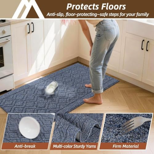 COSY HOMEER Kitchen Rugs Sets of 2 Non-Slip Washable, 60x24Inch/35X24Inch - Image 5