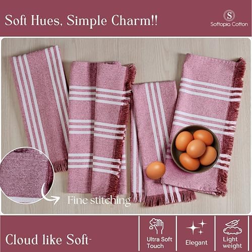 Stripe Kitchen Towels 12 Pack, 16x26 Inches, Reusable Wipe Rags, Absorbent and - Image 5