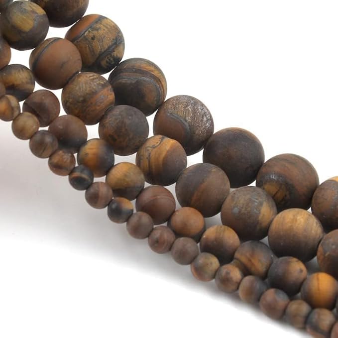 8mm Matte Classic Tiger Eye Bead, 15-Inch Matte Round Loose Stone Beads - Image 6