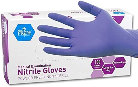 MedPride Powder-Free Nitrile Exam Gloves, Iris Blue by MEDPRIDE