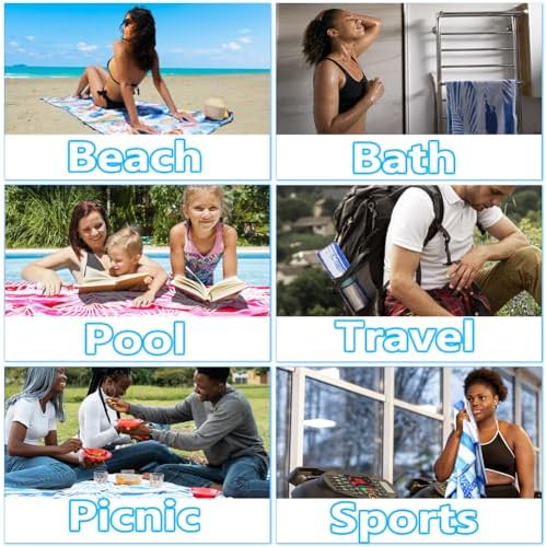 Widdonen Microfiber Beach Towel, Extra Large 6 Pack-71x32 - Image 6