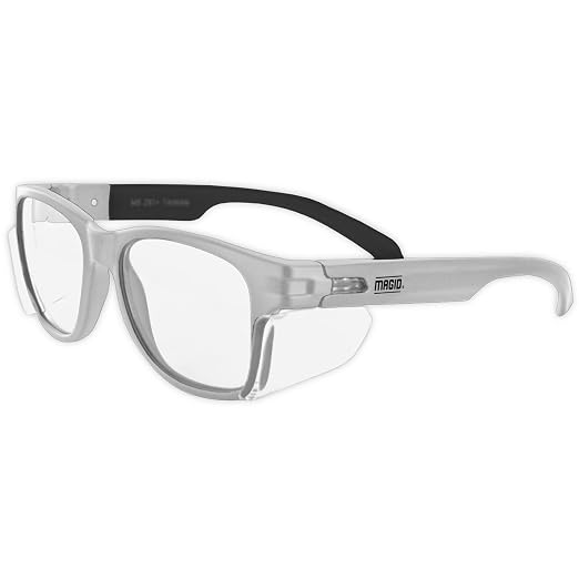 MAGID Y50 Safety Glasses for Construction | White Frame — 48-Pack, ANSI Z87.1+ by MagidGloveSafety