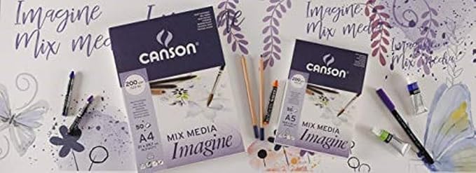 Canson Imagine Mixed Media 200gsm Paper, Natural White, A2 pad Including 50 - Image 2